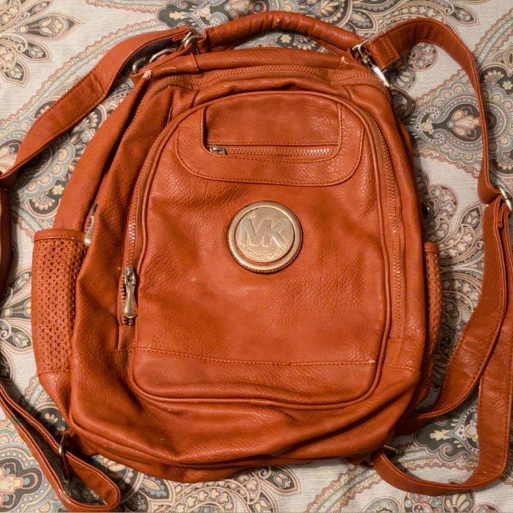 Michael Kors Burnt Orange Leather Shoulder Bag